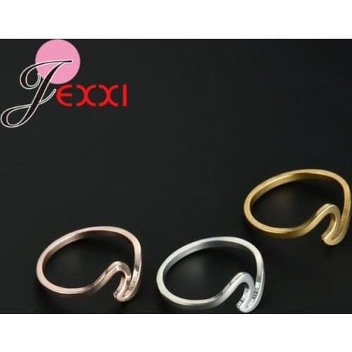 Simple Minimalist Gift Jewelry 925 Sterling Silver Geometric Rings For Women Girl Finger Ring Bague Femme