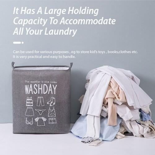 Laundry Basket with Handles Foldable Clothes Laundry Hampers Storage Bin with Detachable Brackets for Toys Clothing Organization