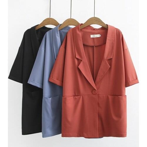 4XL 5XL Plus Size Womens Jacket Spring Autumn Mid-Long Suit Collar Solid Color Casual Oversized Coat Summer Thin Coat Outerwear