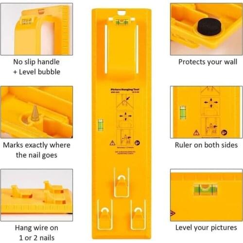 Multifunction Photo Frame Hanging Tool Level Ruler Woodworking Painting Tool Frame Wall Precise Positioning Fixed Point Drilling