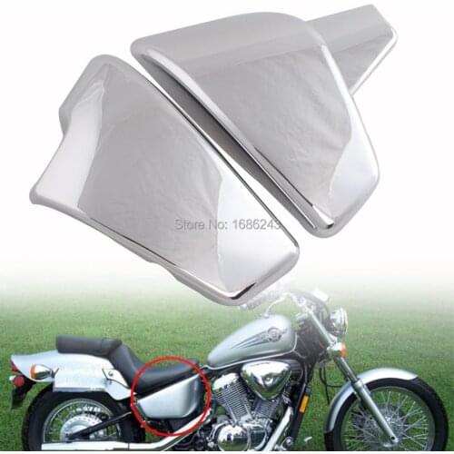 Motorcycle Chrome Side Battery Fairing Cover Protector Fit For Honda VLX 600 99-08 VT 600 C CD Shadow VLX Deluxe Steed 400