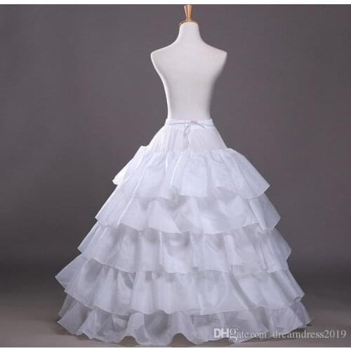 Cheap Ball Gown Petticoat Skirt four steel ring five lotus leaf increase diameter skirt wedding dress