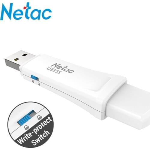 Netac USB Flash Drive 16GB Write Protect Security Pen Drive U335S Plastic memoria cle usb 3.0 Stick Protected Pendrive animado