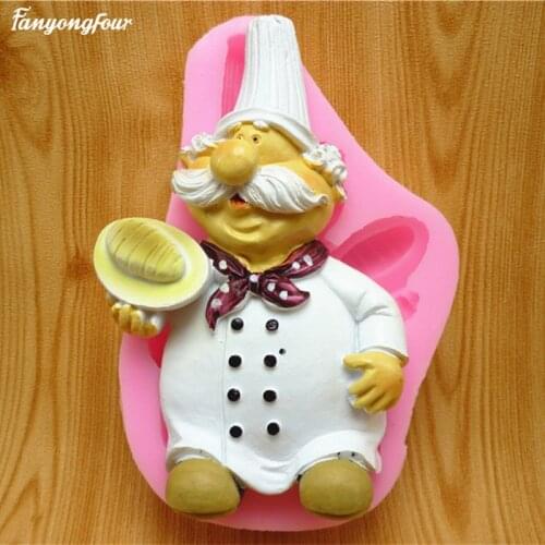 New! Chef Cake Mould Silicone Fudge Candle Chocolate Mold Cake Decoration Tool