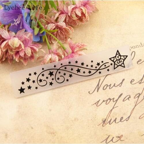 Lychee Life Star Pattern Plastic Embossing Folder For Card Scrapbooking Photo Album Paper Making Craft Template Stencils