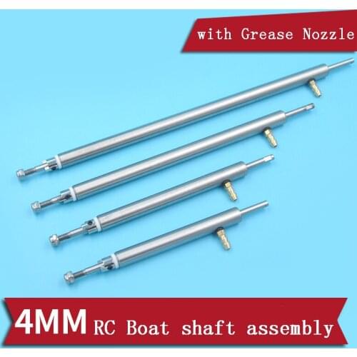 1Set RC Ship Model 4mm Stainless Steel Drive Shaft Assembly w Grease Nozzle Propeller Accessories for Pull Net/Feeding Boat