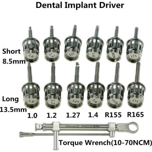 Dental Implant Abutment Hex Hand Screw Driver Torque Wrench Ratchet1.0/1.2/1.27/1.4/NOB/ITI Long Short