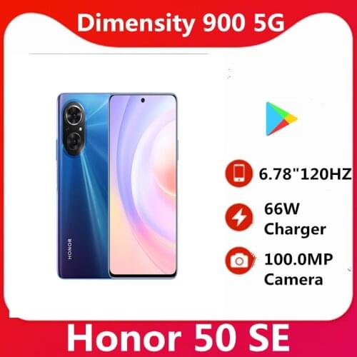 In Stock Honor 50 SE 5G Smart Phone 100.0MP Rear Camera 6.78" 120HZ Full Screen 66W Super Charger Dimensity 900 OTA Dual Sim