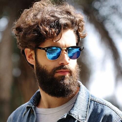 Retro Polarized Half Metal Sunglasses Vintage Men Women Sun Glasses Brand Designer Mirror Fashion Gafas Oculos De Sol UV400