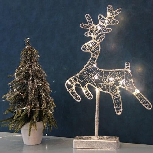 Led Christmas Tree Ornaments Cute illuminate Santa Claus Snowman Elk Christmas Ornaments Pendant Home Christmas Decoration