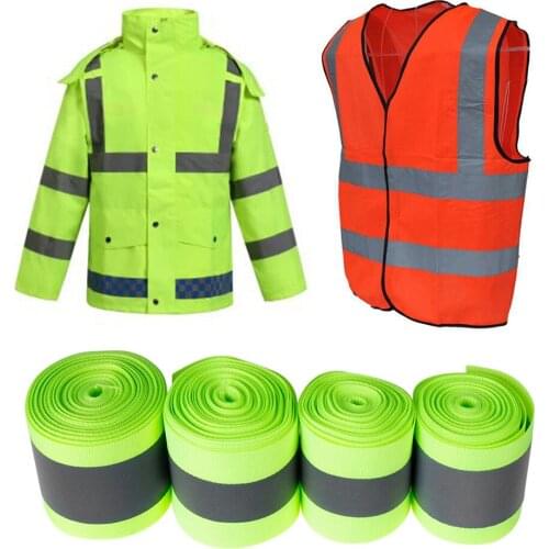 2019 New Design 5M High Visibility Safety Reflective cloth DIY Fluorescent webbing sewing on Reflective Tape Wholesale CSV