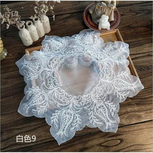 Vintage French lace table mat ins embroidery bedside table tablecloth home decoration