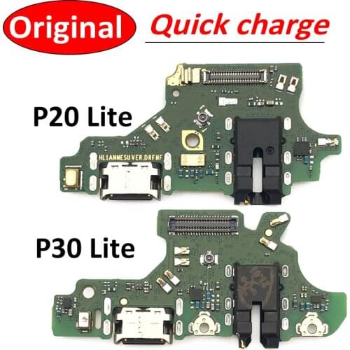 100% Original Dock Connector Micro USB Charger Charging Port Flex Cable Microphone Board For Huawei P20 Lite / P30 Lite