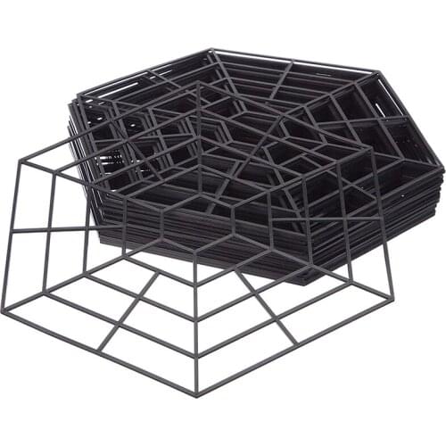 20Pcs Six Angle Fish Pond Net Protectors Fish Pond Nets Plastic Fish Guards Professional Pond Mesh for Home Shop (Black)