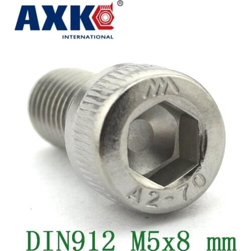 2019 Parafusos Free Shipping 50pcs/lot Metric Thread Din912 M5x8 Mm M5*8 304 Stainless Steel Hex Socket Head Cap Screw Bolts