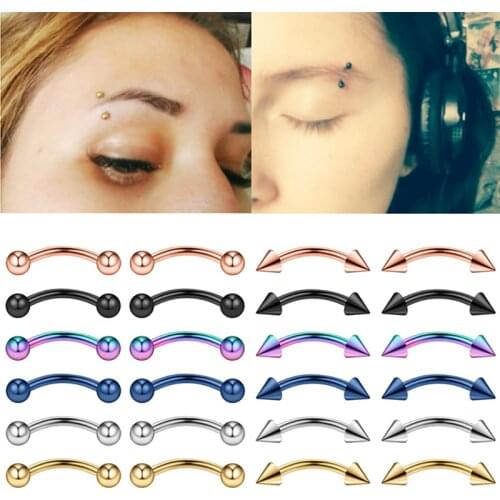 5Pcs/Lot Eyebrow Piercing Helix Cone Eyebrow Piercing Lip Skin Labret Rings Earring Tragus Barbell Piercings Body Jewelry Unisex