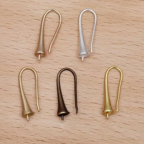 50pcs 10x22mm Metal Copper Ear Hook Ear Wire DIY Handmande Earrings Setting For Jewelry Making