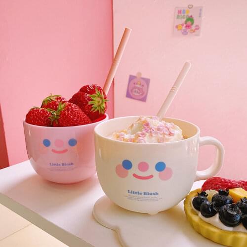 500ML Creative Straw Cup Portable Cups Plastic Mug Cute Large Capacity Small Capacity Personality Water Cup Breakfast Milk Mugs
