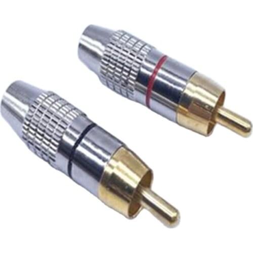 6pcs High Quality RCA Connector Audio Vedio AV Plug 270 RCA Gold-plated Red/Black