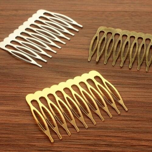 80pcs 53mm 10 Teeth Hair Comb Hairpin Findings gold,silver,bronze,rose gold mix color or you choose