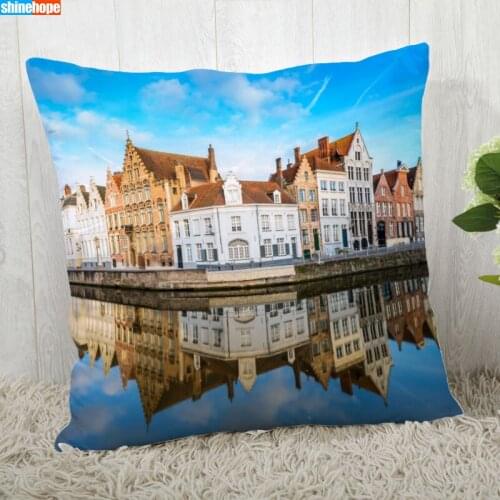 Belgium Bruges Pillow Cover Customize Pillowcase Modern Home Decorative Pillow Case For Living Room 45X45cm,40X40cm A2020.9.3