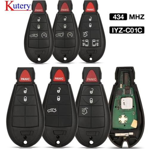 Kutery 434 MHZ PCF7953 Chip IYZ-C01C 2/3/4/5 BTN Remote Car Key For Jeep Dodge RAM Challenger Charger Magnum For Chrysler 300
