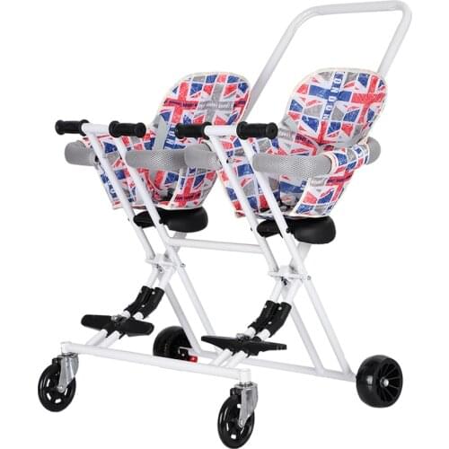 1-5Years Kids Transport Tools Carts Child Folding Bikes for Twins Kids Walking Folding Scooter Double Seat Portable Wheelchair