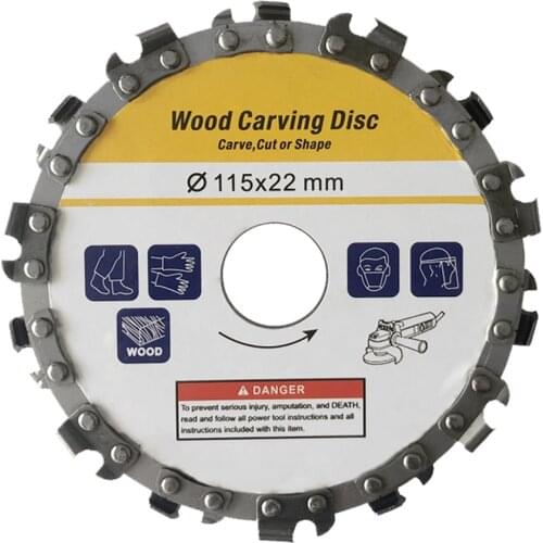 115mm 14 Tooth Stainless Steel Grinding Machine Woodworking Disc Grooving Machine Chains Disc Wood Carving Cutting Shaping Disc