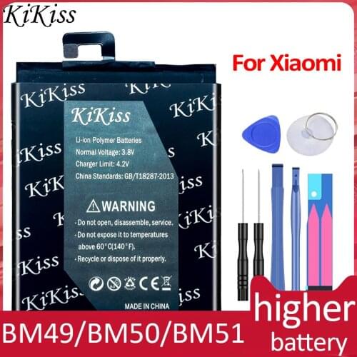 For Xiao mi Original kikiss Replacement Battery For Xiaomi Mi Max Max 2 Max2 Max3 Phone Battery BM49 BM50 BM51 5900mAh+Free Tool