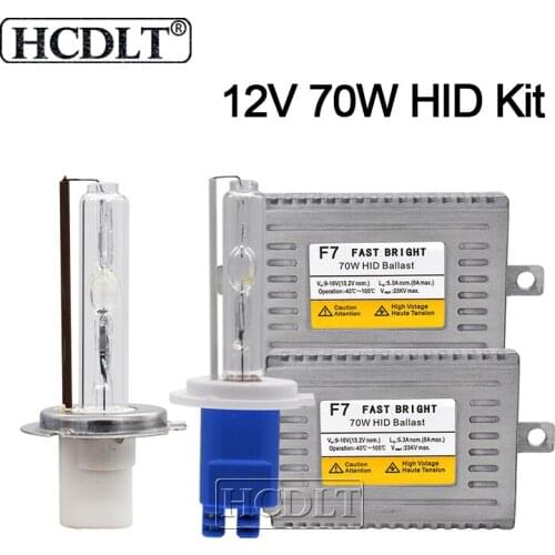 HCDLT High Power 70W DLT F7 Fast Start Car Headlight HID Kit Xenon D2H HID Bulb H1 H3 H7 H11 HB3 HB4 AC 12V Slim HID Ballast Kit