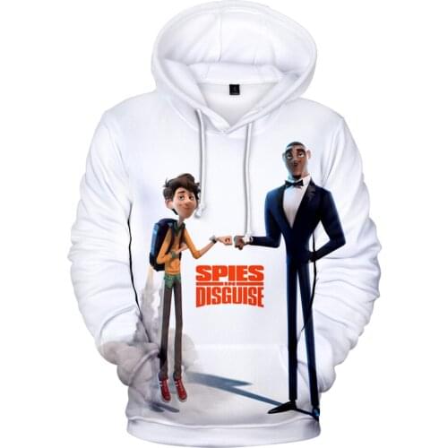 3D Anime Spies In Disguise Hoodies Boys/girls Cartoon Element Hoodie Personality Hip Hop Kids Children Long Sleeve Outwear