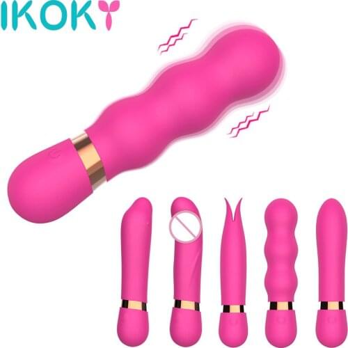 IKOKY AV Stick Dildo Vibrator Clitoris Stimulator G Spot Massager Bullet Vibrator Sex Shop Sex Toys For Women