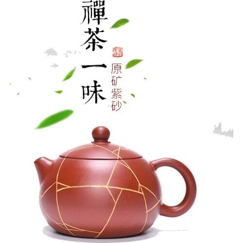 Yixing are recommended by the assistantengineer Zhou Guojun all hand paint jin wen travel pot teapot tea gifts