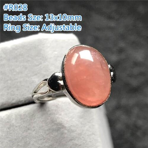 13x10mm Top Natural Red Rhodochrosite Ring Jewelry For Woman Man Argentina Oval Beads Silver Crystal Stone Adjustable Ring AAAAA