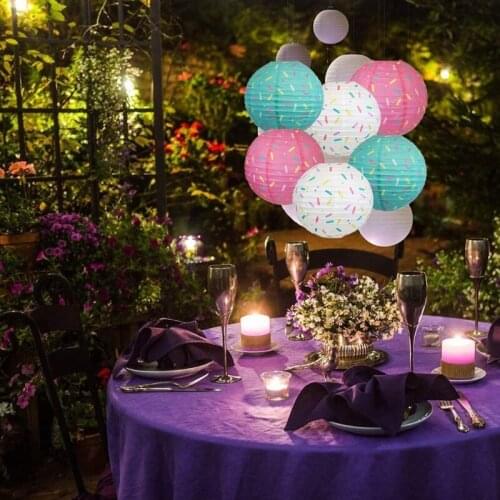 12in Ball Round Paper Lantern Hanging Lamp Shade Decoration for Birthday Wedding Christmas Baby Shower Party