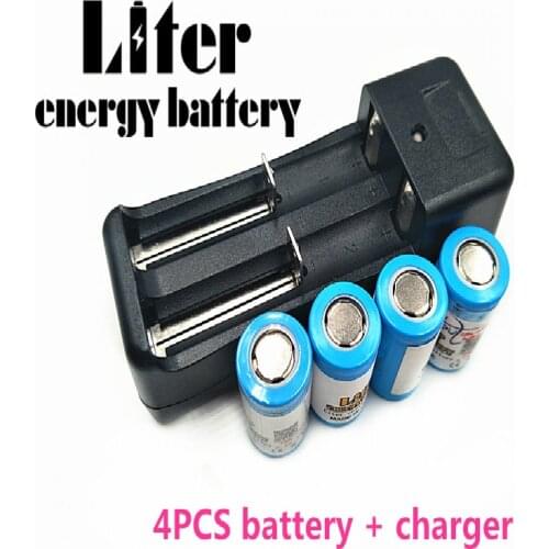 Liter energy battery ICR 18350 lithium battery 1200mAh 3.7V rechargeable battery + Travel Charger Can be used to LED Flashlight