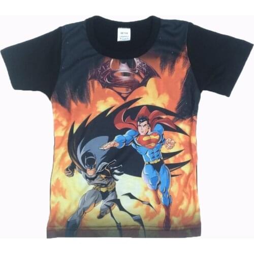 ÇET-BATSÜ Batman and Superman Male Child T-Shirt Black Digital Printed 432481220