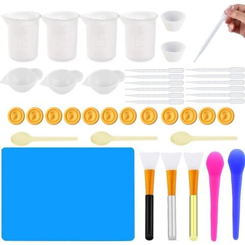 DIY Silicone Epoxy Resin Measuring Cups Tool Kit Stir Bar Mix Cup Mold Epoxy Resin Tools DIY Jewelry Making Stick Accessories