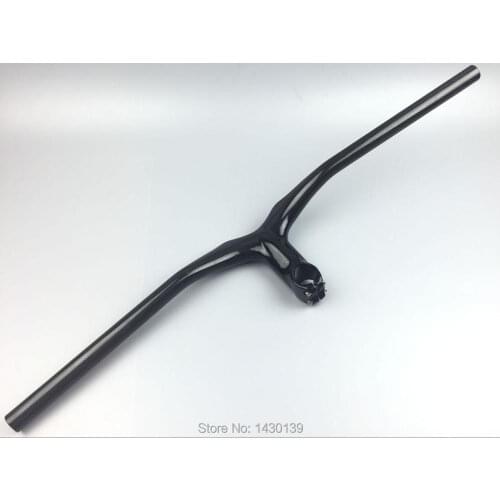 Newest Mountain bike 3K full carbon fibre bicycle rise handlebar and stem integratived MTB parts 600-720x90-120mm Free shipping