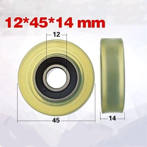 [PU1245-14] high quality 6001RS TPU PU ball bearing roller wheel counting machine bearing pulley 12*45*14 PU pulley