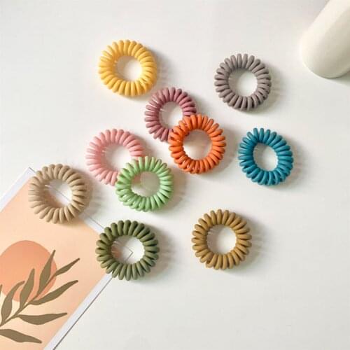 9/6Pcs/Set Matte Colorful Telephone Spiral Hair Ties Telephone Women Hair Bands Elastic Scrunchies Waterproof Hair Accessories