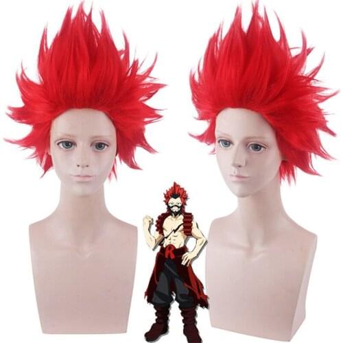 Sixth My Hero Academia Kirishima Eijiro Cosplay Wig Costume Boku no Hero Academia Halloween Party Midoriya Friend Red Hair Wigs