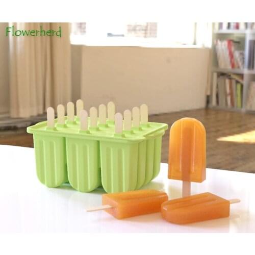 Ice Cream Silicone Mold DIY Popsicle Molds Ice Mould Handmade Ice Box with Cover Summer Creative Homemade Ice Cream Tubs