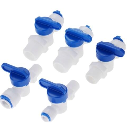 Reverse Osmosis RO Water System Straight 1/4 3/8"" OD Hose 1/4 1/2 3/8""BSP Male Thread Quick Connect Plastic Ball Valve Fitting