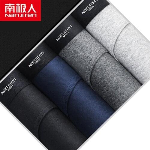 NANJIREN Men Briefs Solid Cotton Men Sexy Underwear Briefs Breathable Brand Man Briefs Underwear Men Panties 4/pcs plus size