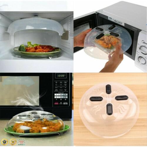 Food Splatter Guard Microwave Hover Cover Microwave Food Anti Splatter Guard Magnetic Steam Vents Plate Lid Food Cover