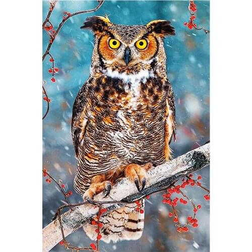 Winter Owl Diamond Painting Animal Tree Fruit Round Full Drill Nouveaute DIY Mosaic Embroidery 5D Cross Stitch Home Decor Gifts