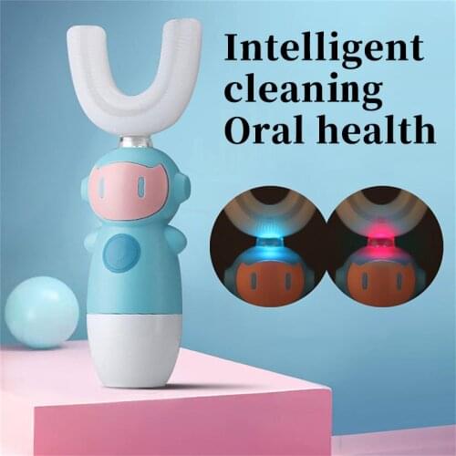 Home Smart Electric Toothbrush Automatic Ultrasonic 360 Nano Silicone U shaped Battery Power Children Health Teethbrush sonic