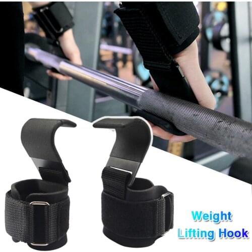 1 Pair Hand-Bar Grips Weight Lifting-Hook Wrist Straps Glove Weightlifting Strength Training Gym Fitness Equipment Wrist Support