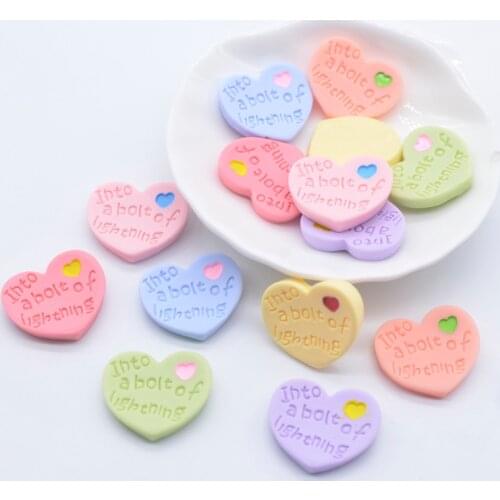 14Pcs Kawaii Love Heart Cute New Mixed Flatback Cabochon Scrapbooking DIY Embellishments Accessories Home Decoration